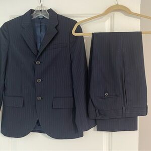 Boys size 12 navy Polo pinstriped suit